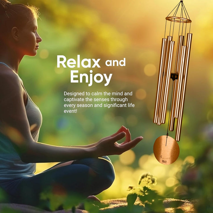 Nature's Melody Aureole Tunes Windspiel, Outdoor-Windspiel mit 6 Röhren, 100% rostfreies Aluminium,