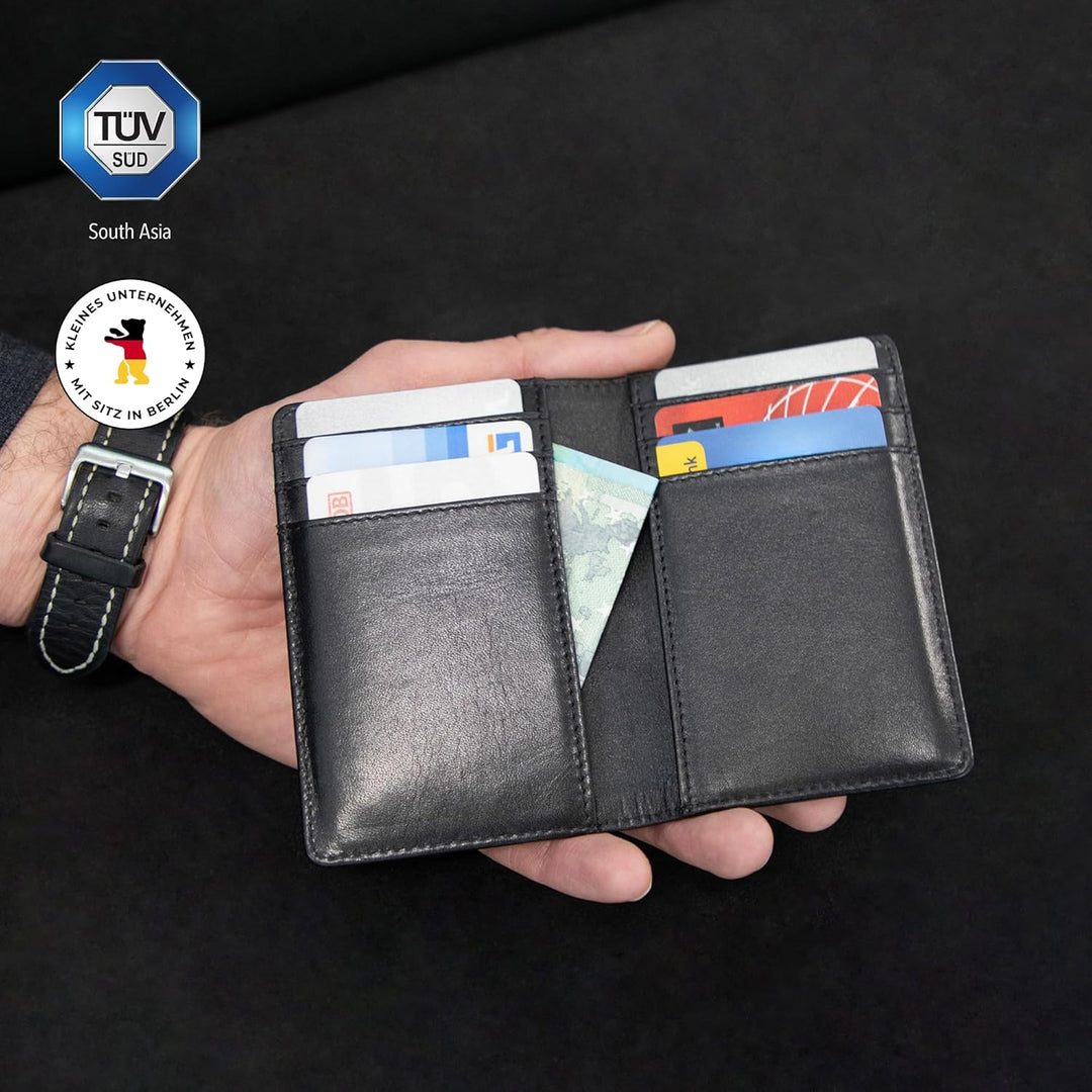 Berliner Bags Vintage Kartenetui Porto aus Saffiano Leder mit RFID-Schutz und Geschenkbox, Slim Wall