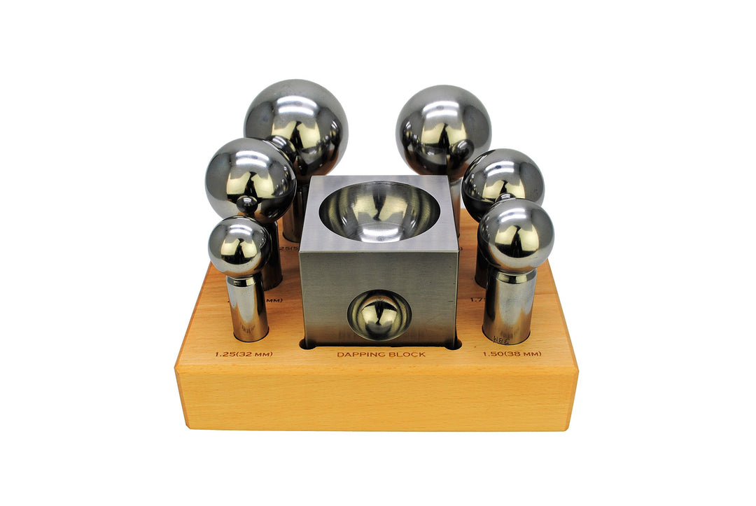 6 grosse Kugelpunzen plus Würfelanke FormeXX-King6, 6 x Domingstanzer, 32 mm, 38 mm, 44 mm, 50 mm, 6