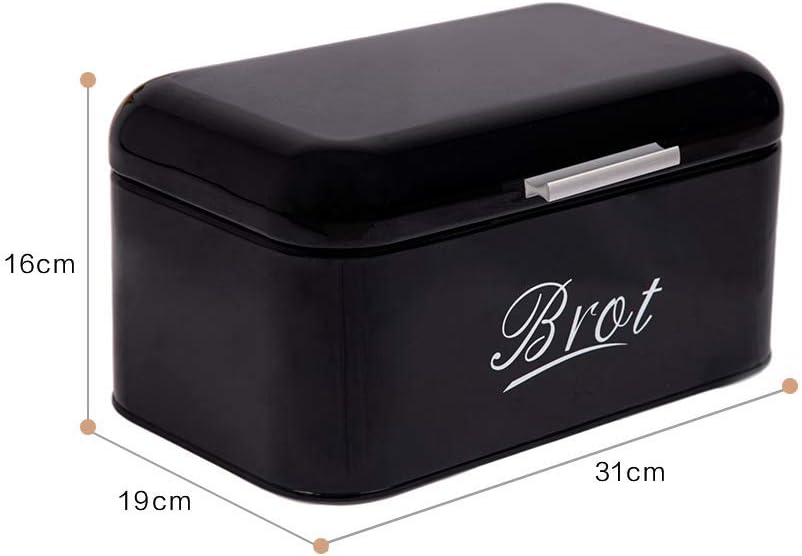 Theo&Cleo Brotkasten mit Deckel, Grosser Knäckebrot Box aus Metall, Brotaufbewahrungsbox Bread box,