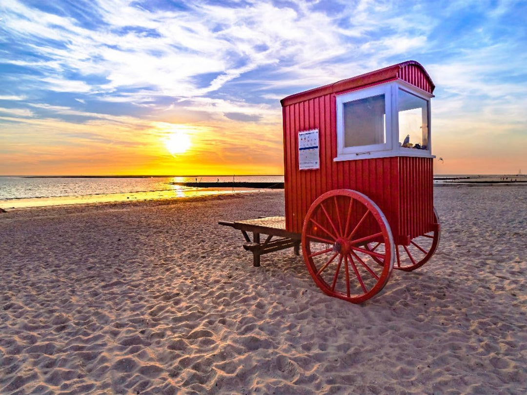 CALVENDO Puzzle Badewagen im Sonnenuntergang 1000 Teile Lege-Grösse 64 x 48 cm Foto-Puzzle Bild von
