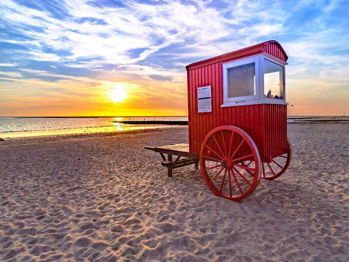 CALVENDO Puzzle Badewagen im Sonnenuntergang 1000 Teile Lege-Grösse 64 x 48 cm Foto-Puzzle Bild von