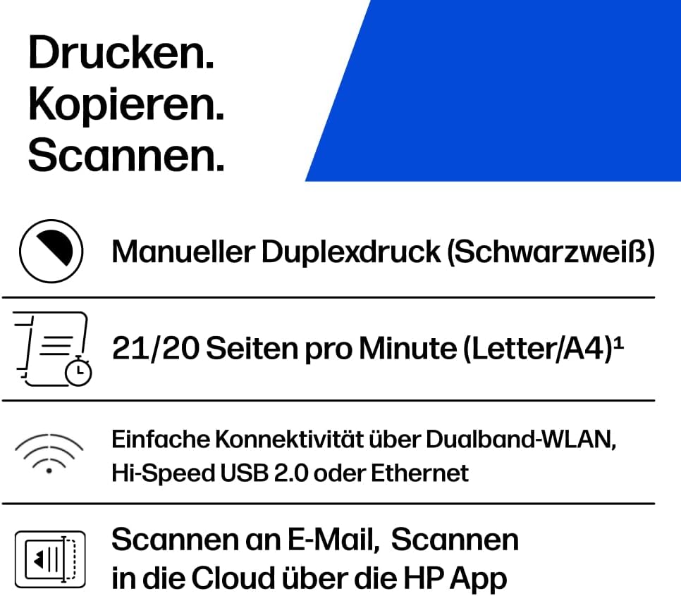 HP LaserJet MFP M140w Multifunktions-Laserdrucker, Monolaser, Drucker, Scanner, Kopierer, Duplex-Dru