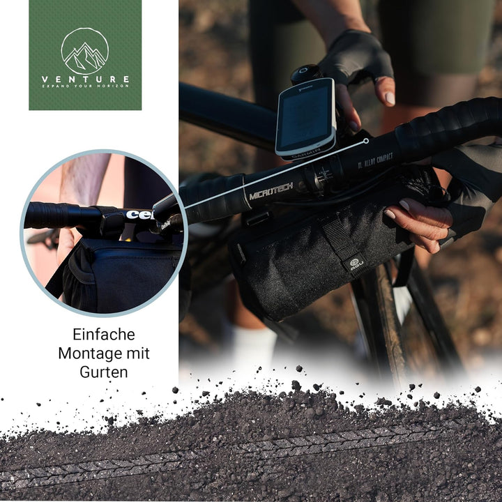 AGU Lenkertasche Roll Bag, 1,5L Fahrradtasche Lenker Vorne für Bikepacking, Wasserabweisend, Reflekt