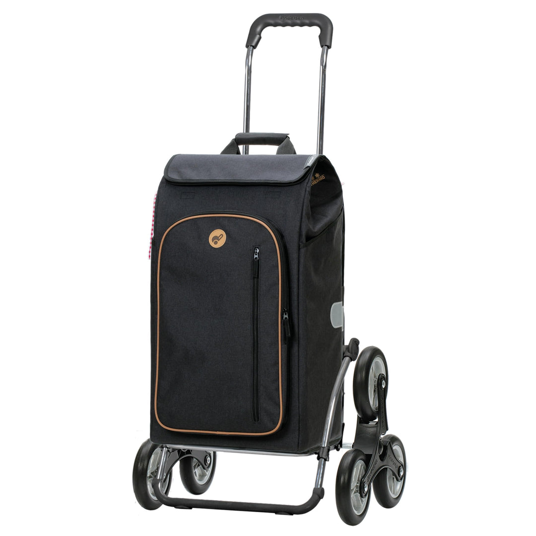 Andersen Einkaufstrolley Royal als Treppensteiger und 61 Liter Einkaufstasche Folke schwarz mit Kühl