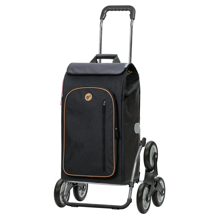 Andersen Einkaufstrolley Royal als Treppensteiger und 61 Liter Einkaufstasche Folke schwarz mit Kühl