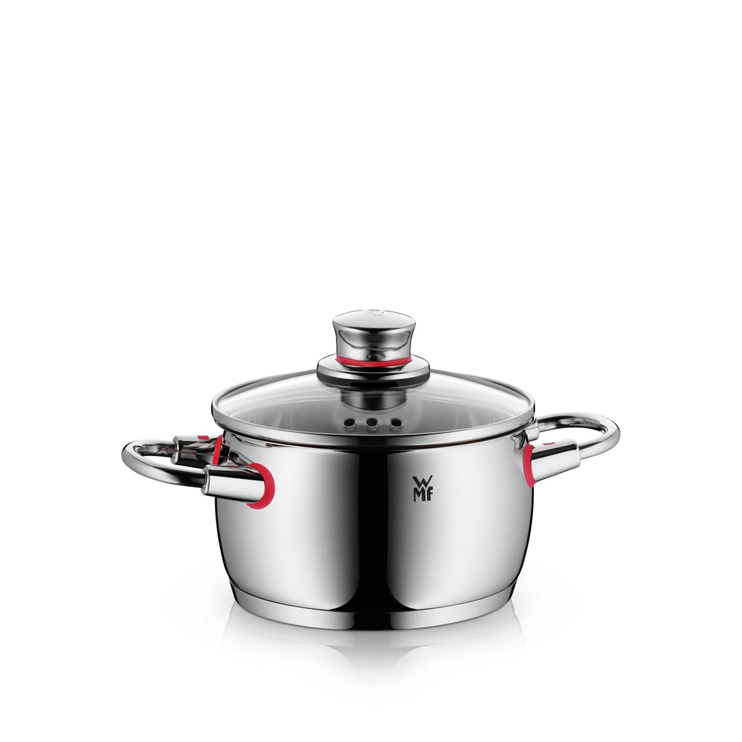 WMF Quality One Kochtopf klein 16cm, kleiner Topf mit Glasdeckel mit Dampföffnung, Nudeltopf, Fleisc