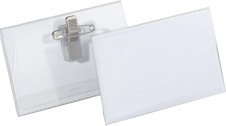 Durable Namensschild Kombiklemme (40 x 75 mm) Packung à 50 Stück, transparent, 815719 40 x 75 mm Kom