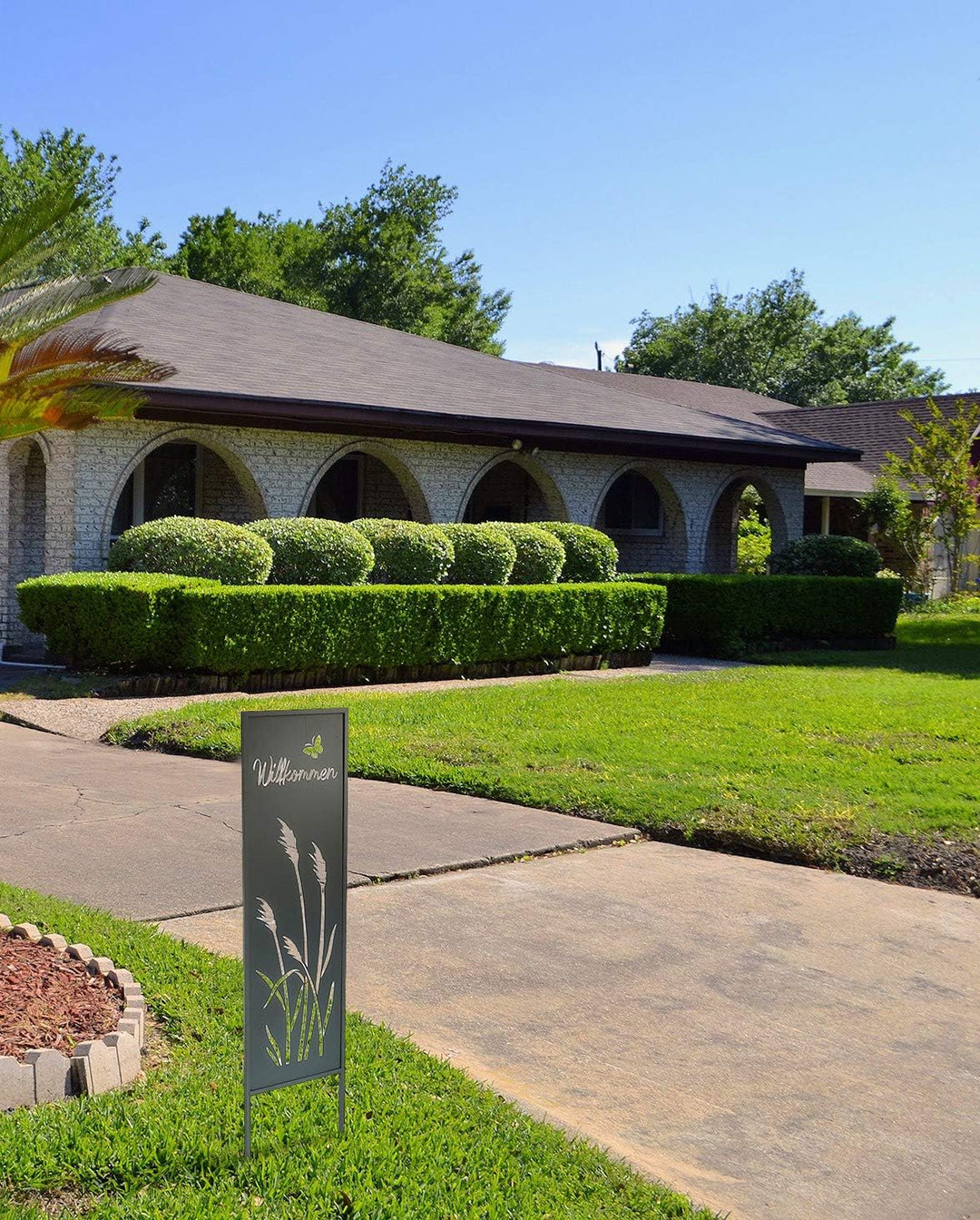 Kobolo Gartenstecker Gartentafel Gartenschild - WILLKOMMEN - 30x93 cm