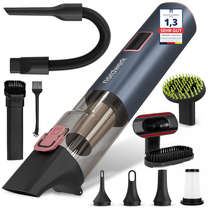 Akku Handstaubsauger Nordwind Flex für Haushalt &amp; Auto, kabellos | starker Mini Staubsauger mit Home