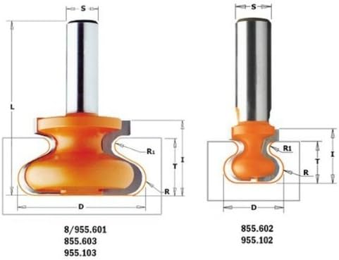 CMT Orange Tools 955.103.11 – Erdbeere für Griffe HW S 8 D 38,1 x 20,7 R6, Grigio/Arancio