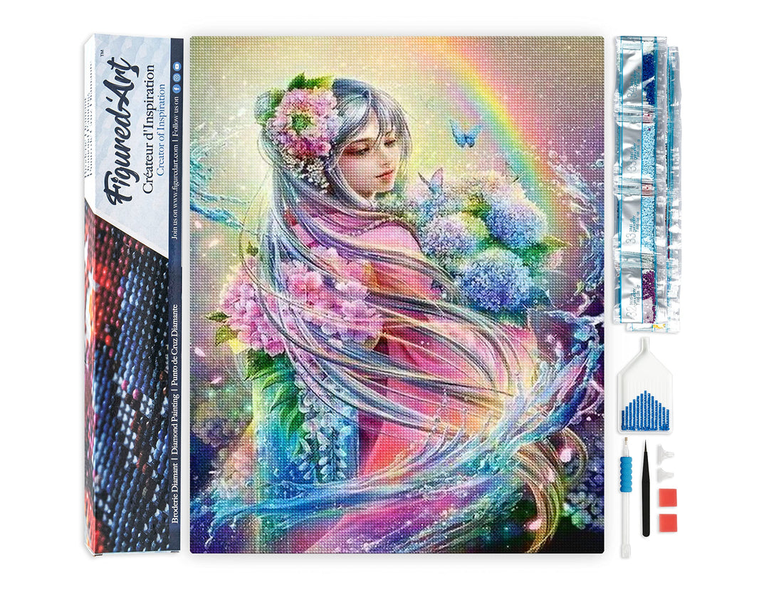 Figured'Art Diamond Painting Erwachsene 40x50cm Ganze Leinwand gerollt Bunte Frau 5D Bilder Eckige S