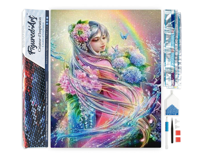 Figured'Art Diamond Painting Erwachsene 40x50cm Ganze Leinwand gerollt Bunte Frau 5D Bilder Eckige S