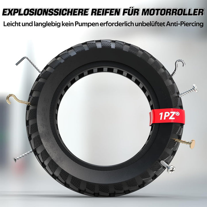 1PZ GD1-E1V 10x2.70-6.5 Vollgummireifen 70/65-6.5 10 Zoll Schlauchloser Reifen Ersatzreifen Kugoo G-