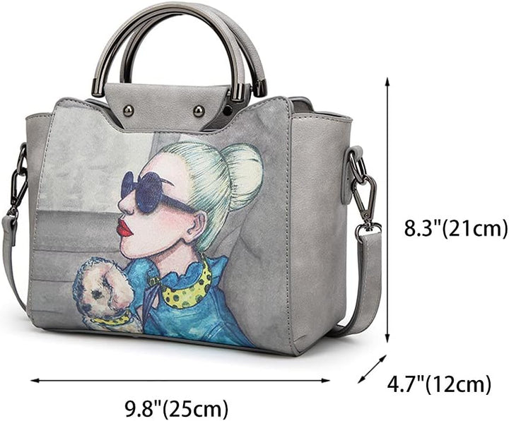 BUKESIYI Damen Tasche Umhängetasche Handtasche Frauen Klein Schultertasche Weekender Lack PU Leder C