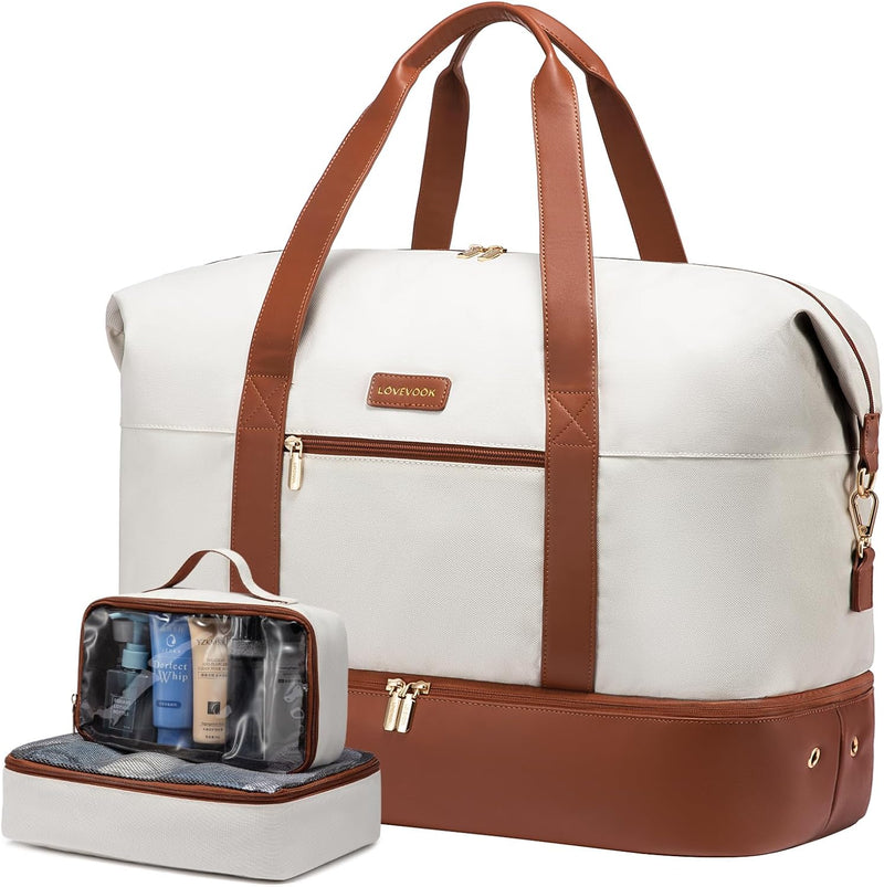 LOVEVOOK Reisetasche Damen, Weekender Faltbare Seesack Reisetaschen Handgepäck Flugzeug, Sporttasche