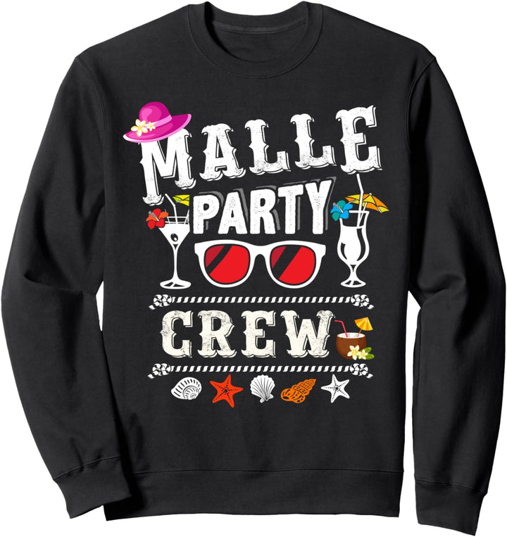 Malle Party Crew Outfit Buntes Mallorca Urlaub Design Sweatshirt