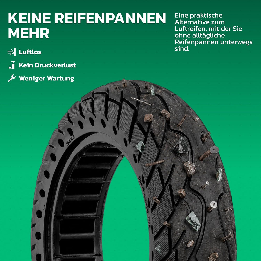 MOOVMOOV Vollgummireifen E-Scooter Reifen 10x2.5 - Kompatibel mit Elektrorollern Ninebot Max G30 - E