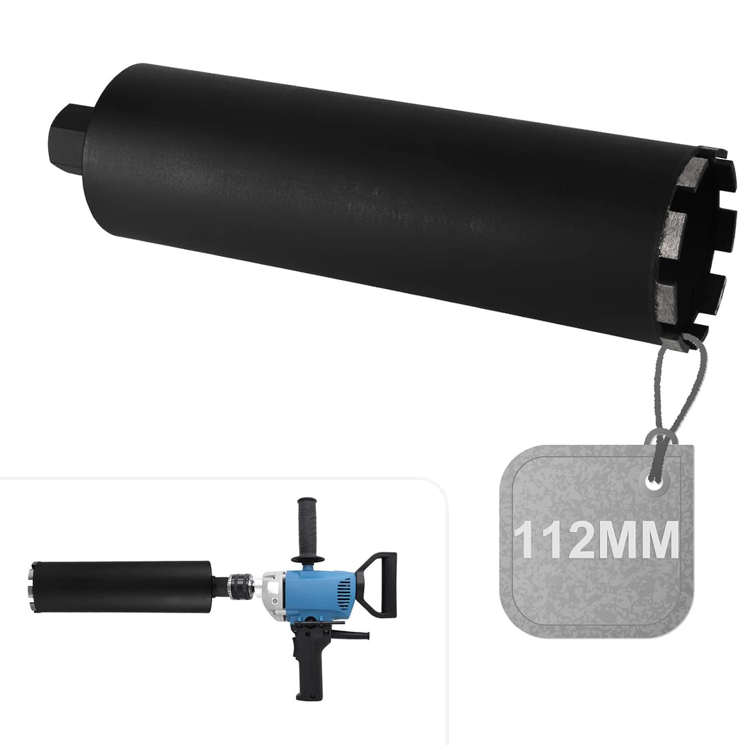 CPROSP Diamantbohrkrone 112mm 1¼" UNC, Kernbohrkrone, L 420mm, Kernbohrer für Bohren in in Beton, St