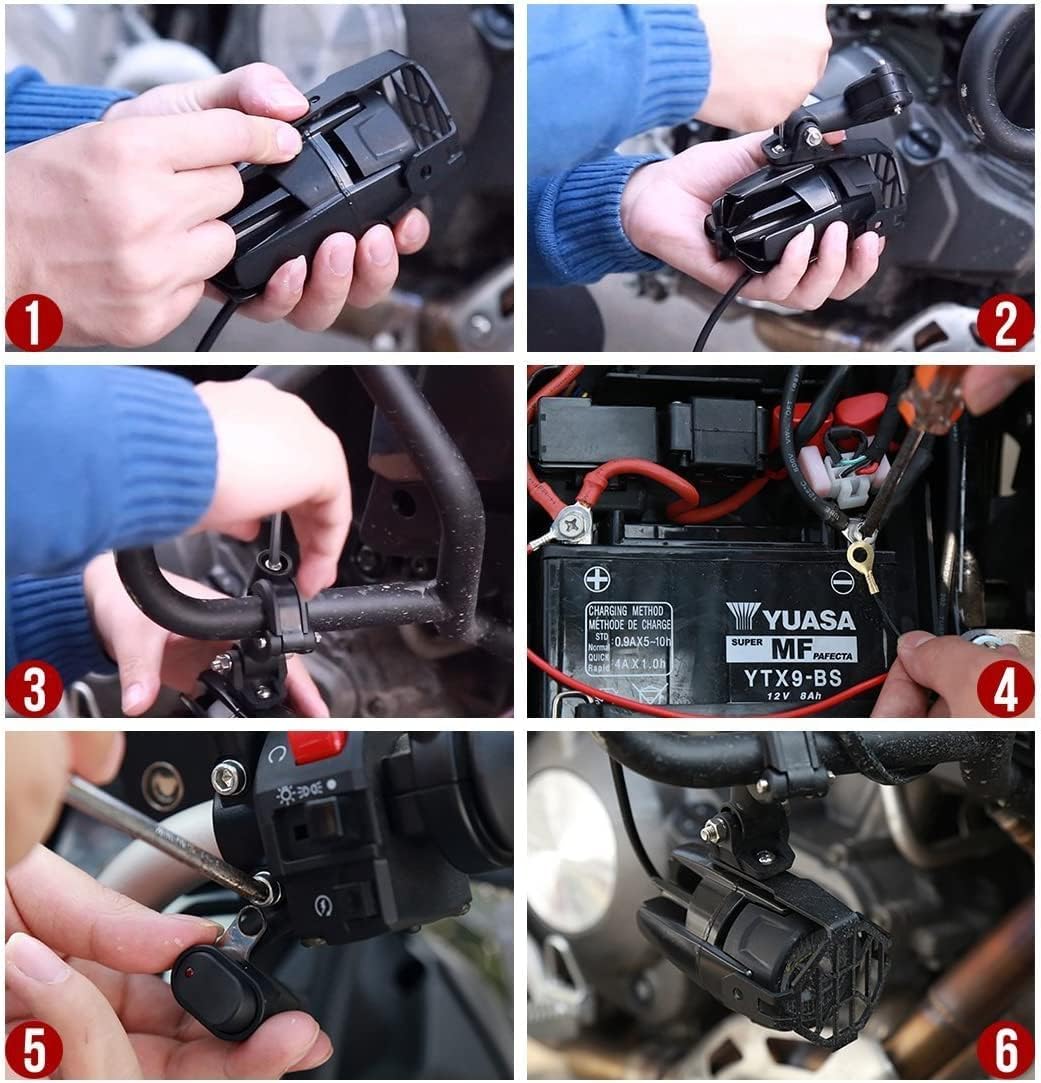 MARCHFA KOLOME Motorrad Zusatzscheinwerfer Led für Fahrrad ATV Traktor Gabelstapler Boot Universal L