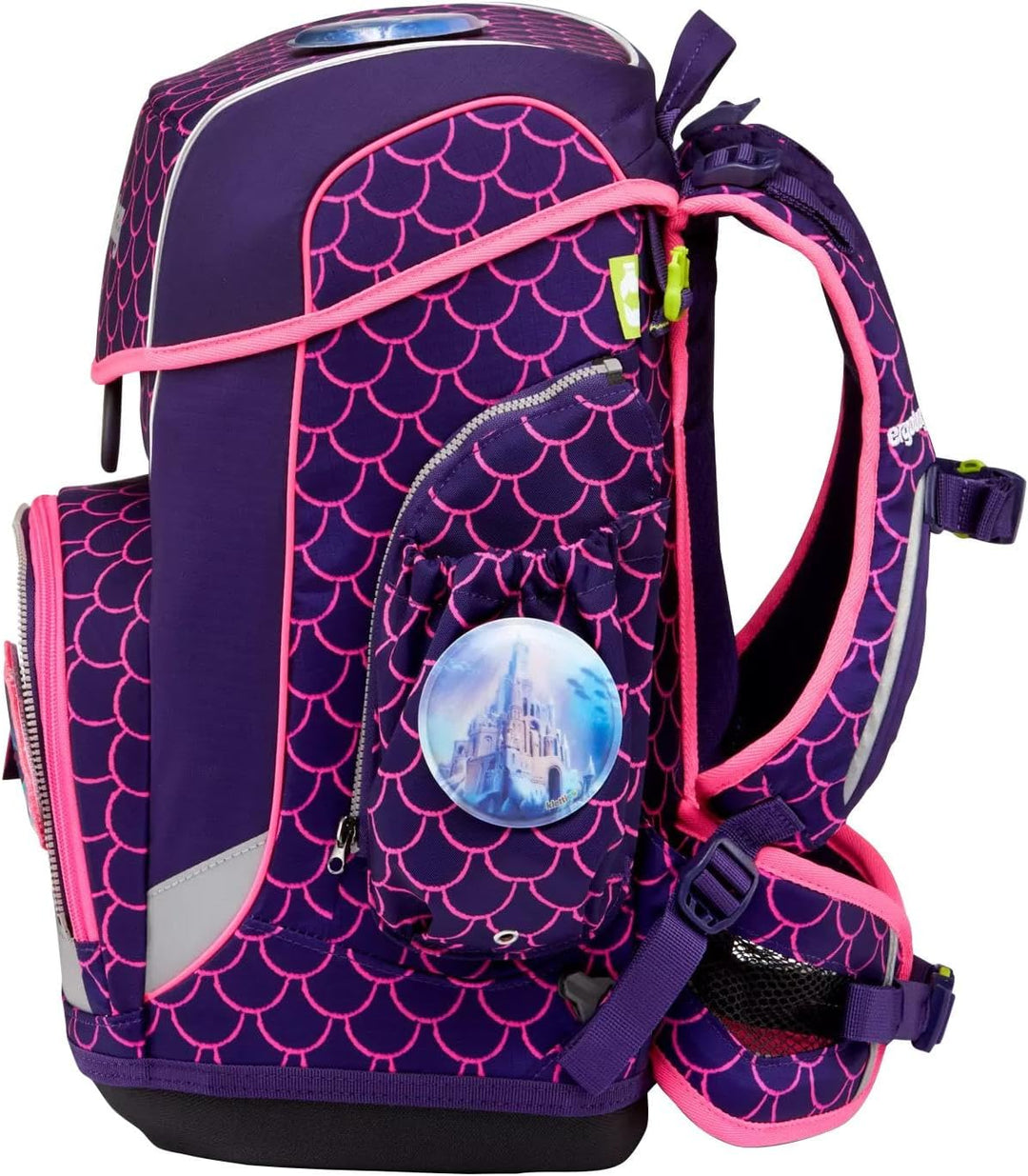 ergobag Cubo Light Set Ergonomischer Schulrucksack, extra leicht, 5er Set, 780 g Perlentauchbär - Li