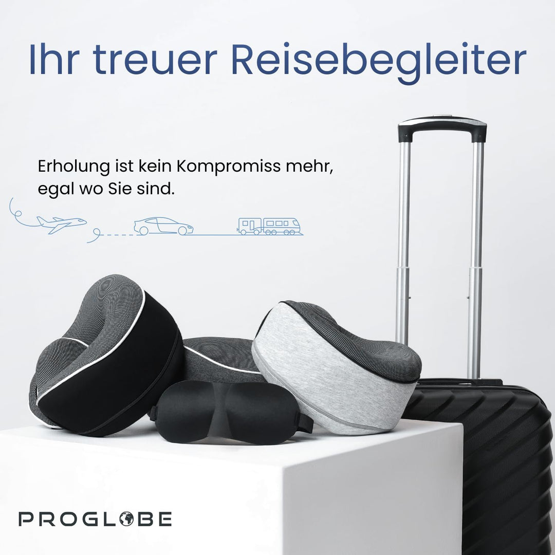 Proglobe Nackenkissen Flugzeug, Reisekissen 100% Memory Foam, Orthopädisches Nackenhörnchen, Für Rei