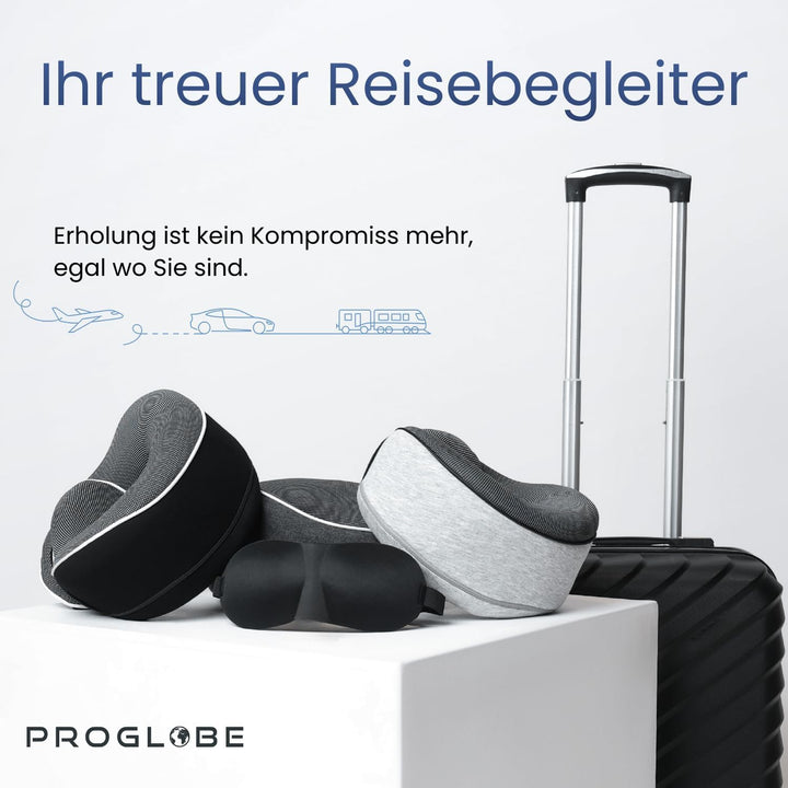 Proglobe Nackenkissen Flugzeug, Reisekissen 100% Memory Foam, Orthopädisches Nackenhörnchen, Für Rei