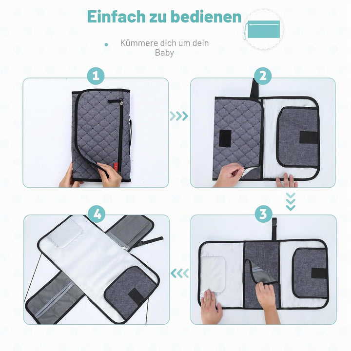 Lekebaby Wickelunterlage Wickelunterlage Tragbare Wickelunterlage Baby Reise Wickelunterlage mit Wis