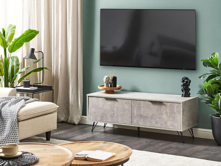 Modernes Sideboard Betonoptik grau /schwarz Holzfaserplatte mit Metall Halston