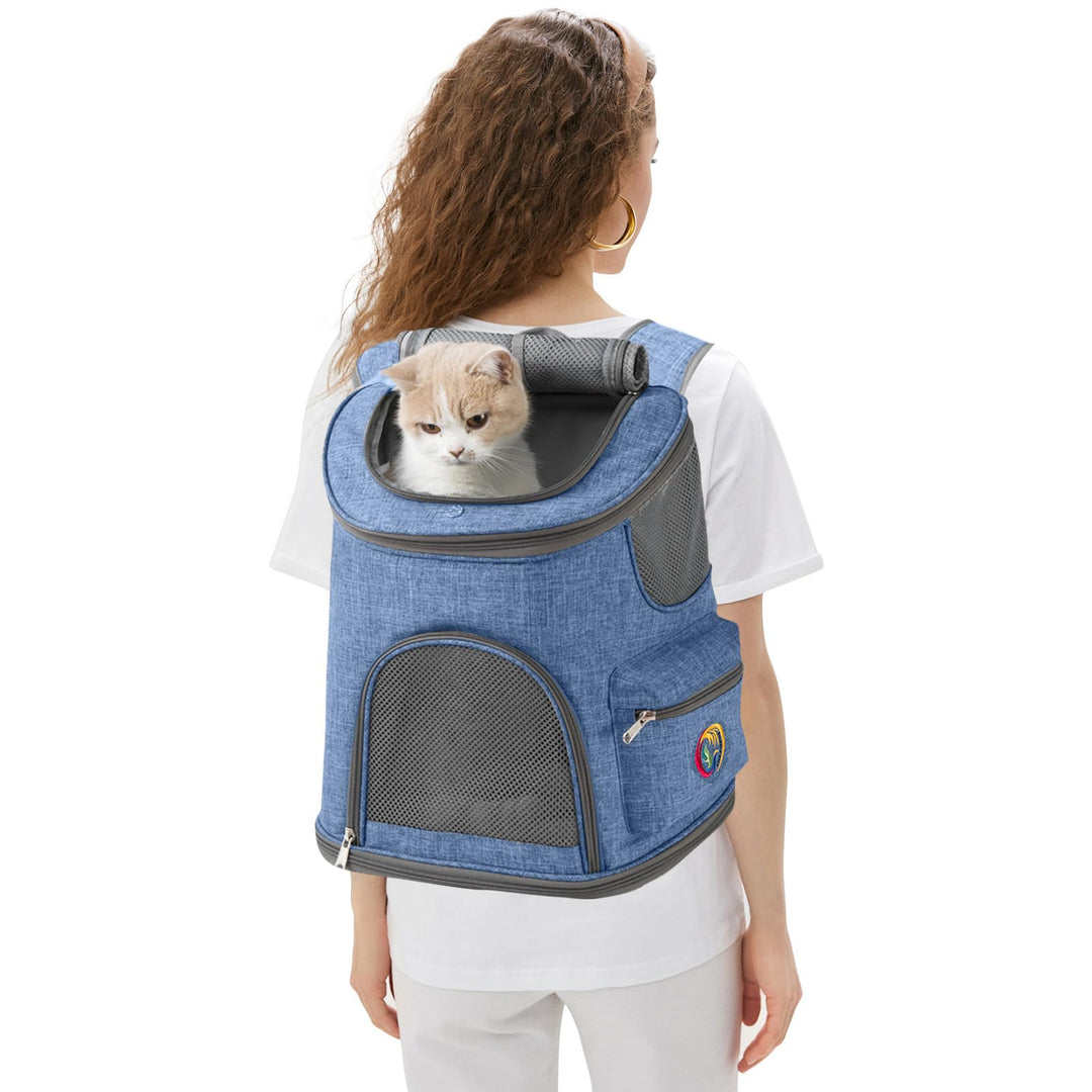 PETCUTE Hunderucksack,Atmungsaktiv Hunde Rucksäcke mit Weicher Matratze,Faltbarer Haustier Rucksack