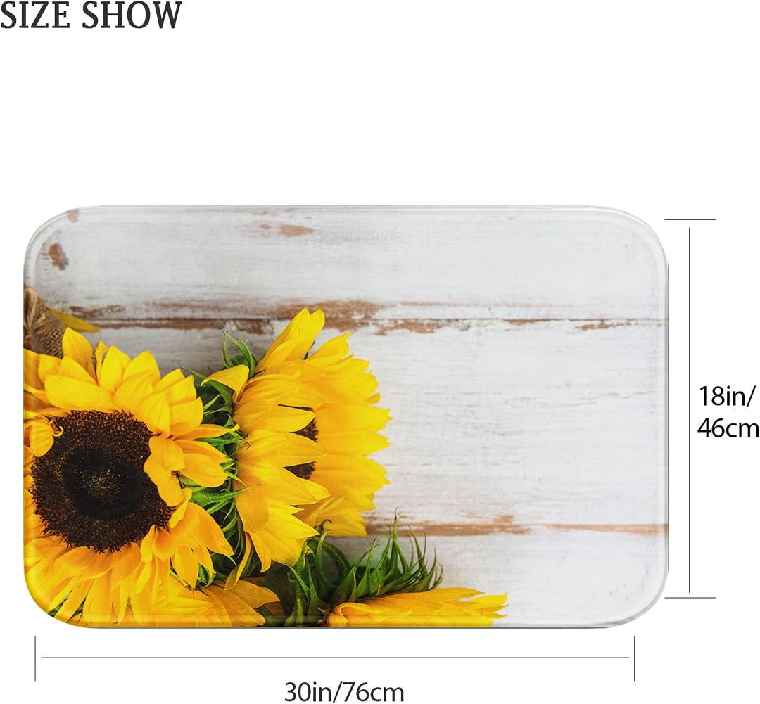 Britimes Badematten für Badezimmer, Badezimmermatten, Teppiche, kein Silber, gelbe Sonnenblume, wasc