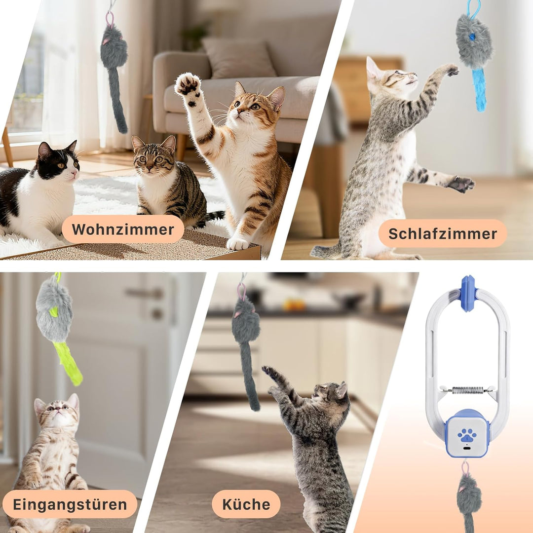 Elektrisches Katzenspielzeug, Interaktives mit Fernbedienung,Automatische 360°-Bewegung mit Unregelm