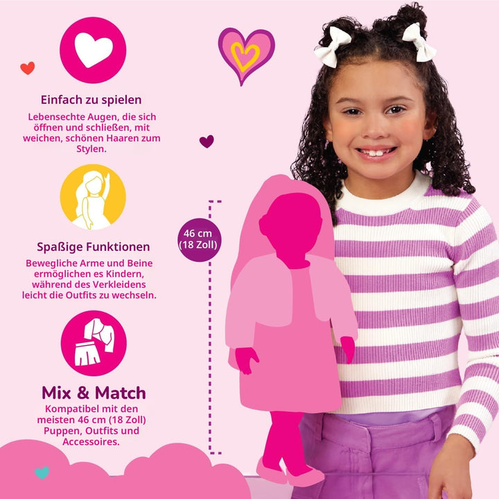 Our Generation - Estra &amp; Delta - 46 cm-Puppe &amp; Pferdefohlen-Set - Passend zu Fuchsia Haar - Zubehör