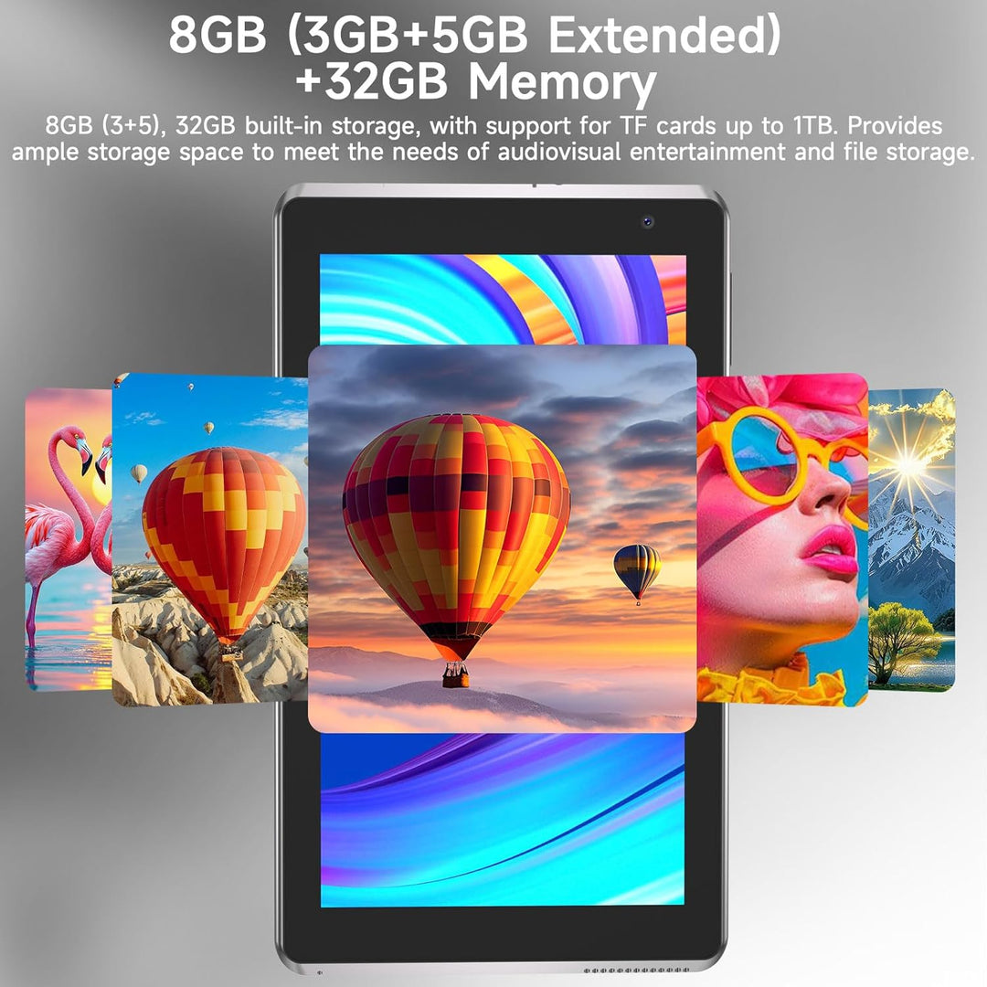 BYANDBY Tablet Tablet 7 Zoll Android 15.0, 6 GB + 32 GB ROM (1 TB Erweiterung), Quad-Core, WLAN, GMS
