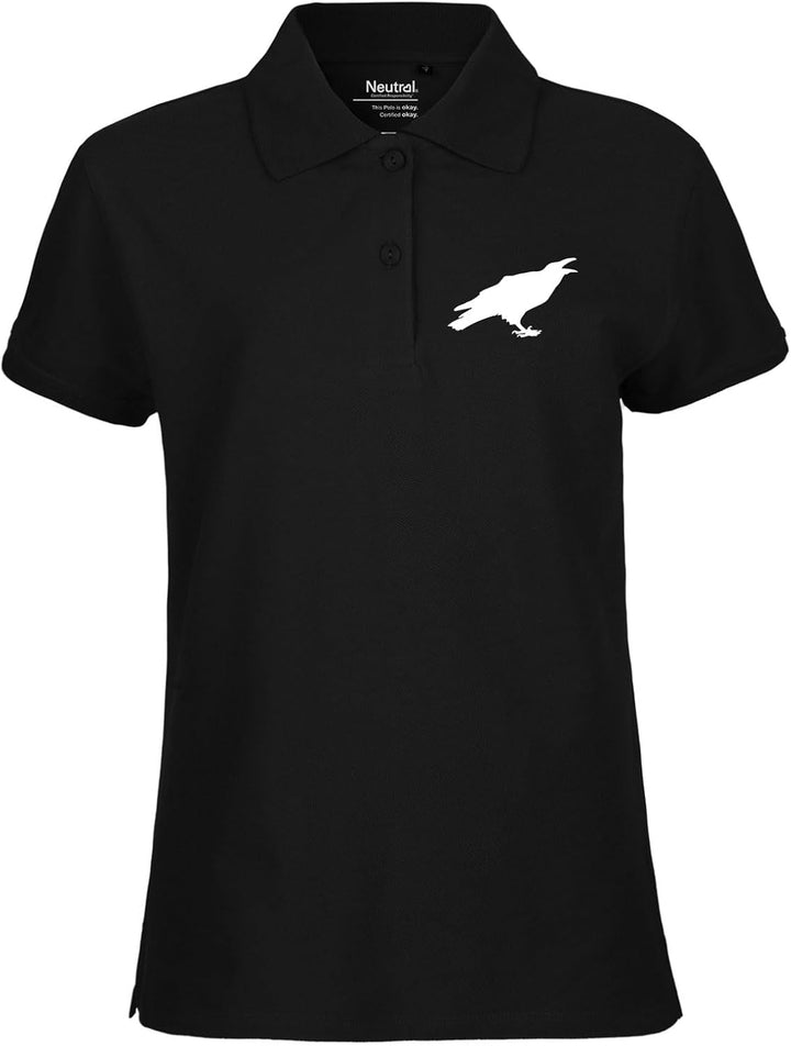 Huuraa Damen Polo Shirt Bär Silhouette Bio Baumwolle Fairtrade Oberteil Grösse XS-XXL mit Motiv für