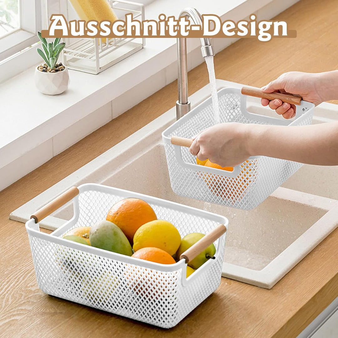6 Stück Aufbewahrungsbox Weiss (3x Gross 35x22,5x16,2cm + 3x Mittel 30x20,4x14,2cm) - Boxen Aufbewah