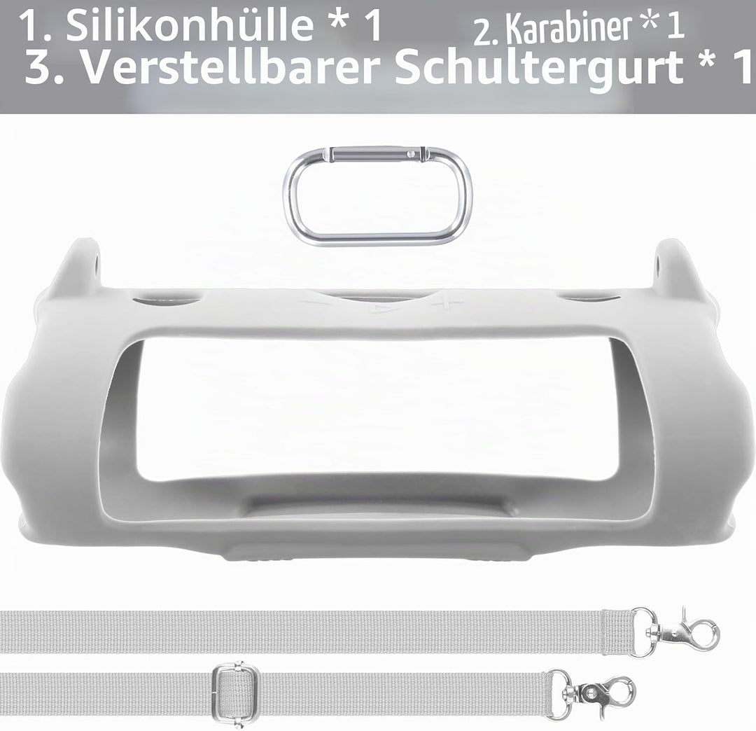 Khanka für JBL Charge 6 Silikon-Schutzhülle mit abnehmbarem Schultergurt &amp; Utility-Haken, Flexible w