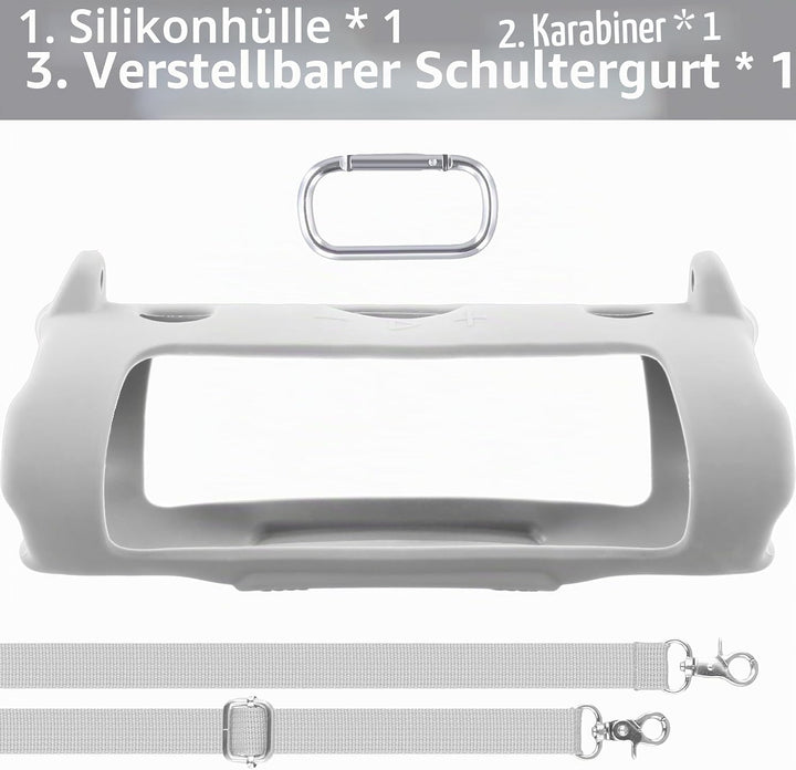 Khanka für JBL Charge 6 Silikon-Schutzhülle mit abnehmbarem Schultergurt &amp; Utility-Haken, Flexible w