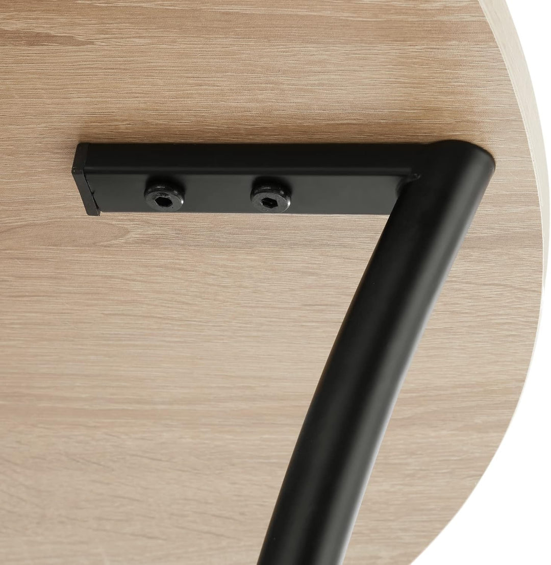 tectake Beistelltisch rund, Couchtisch mit 2 Ablagen, Industrie-Design, Nachttisch aus Holz, Ø55 x 5