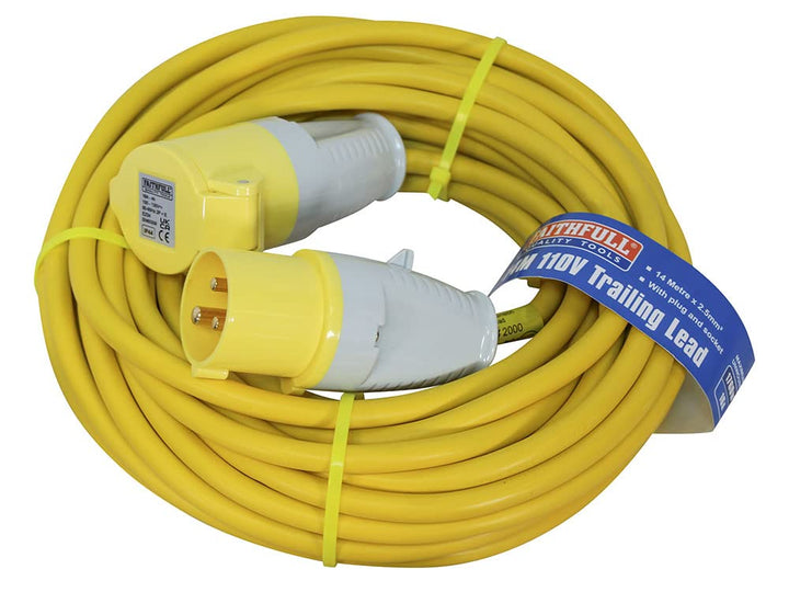 Faithfull tl14hduty Trailing Blei (110 Volt), 14 m 16 Amp 2,5 mm Kabel