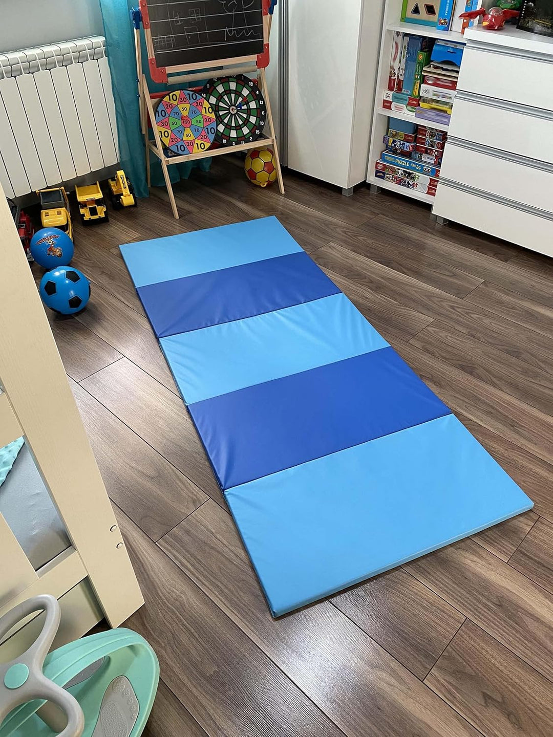 IKEA PLUFSIG Faltbare Gymnastikmatte, 78x185 cm (Blau)