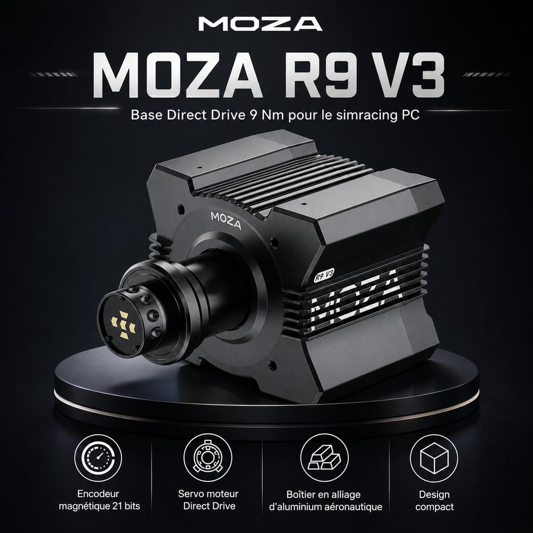 MOZA R9 V3 Direct Drive Wheel Base 9 Nm Force Feedback für Sim Racing PC