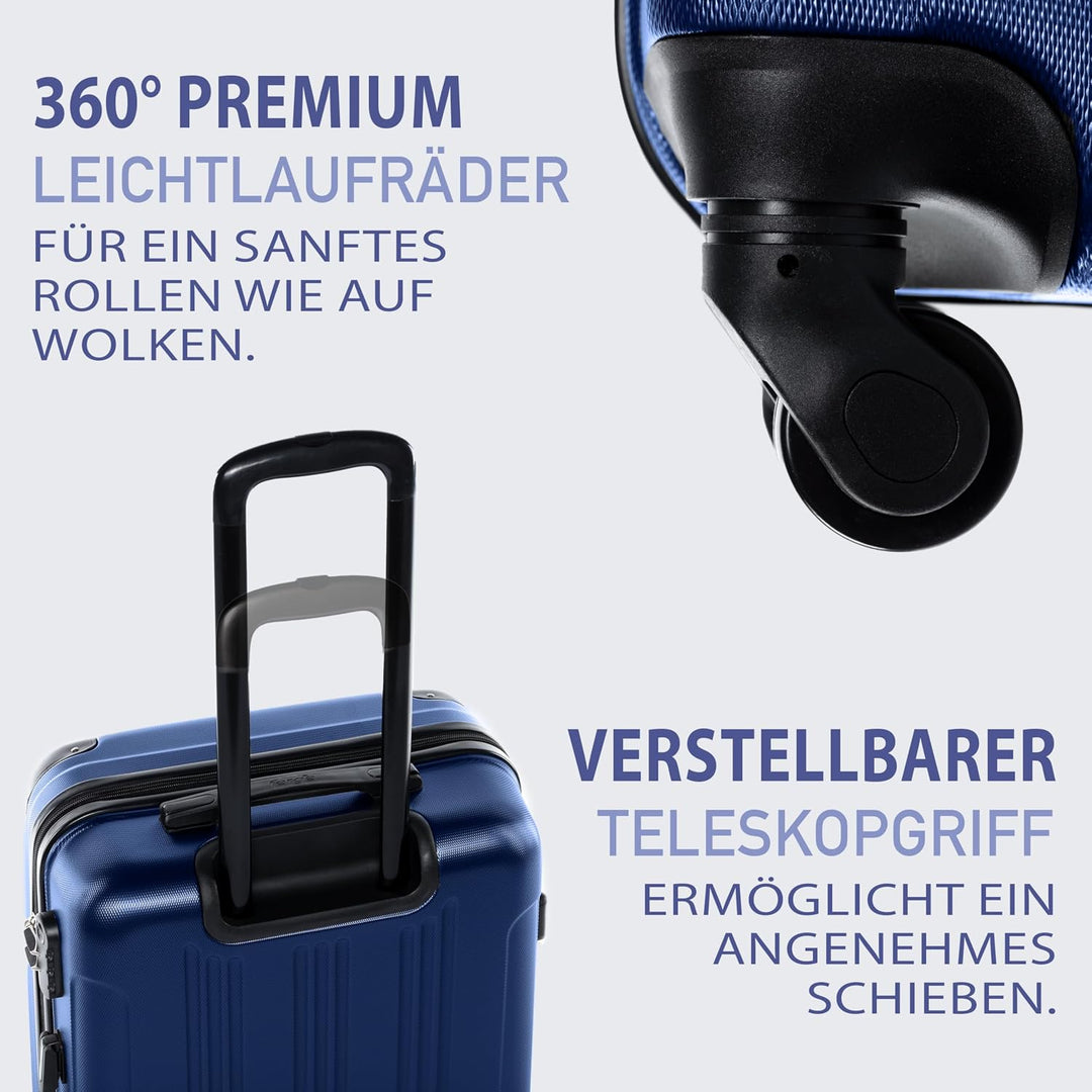 FERGÉ Kofferset Hartschale 3-teilig QUÉBEC Trolley-Set - Handgepäck 55 cm, L und XL 3er Set Hartscha