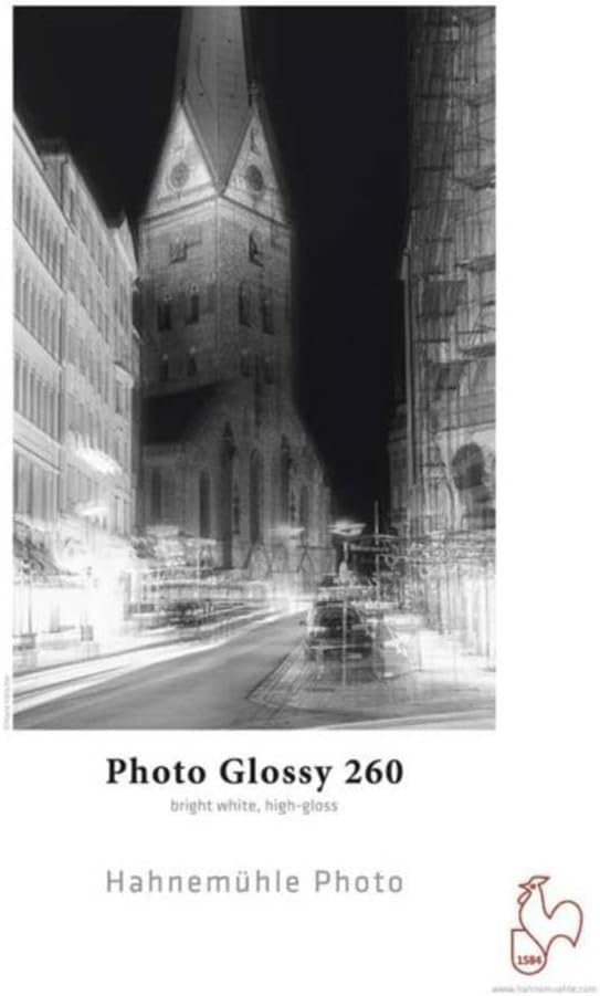 Hahnemühle Photo Glossy Papier, 260 g/m², DIN A3, 297 x 420 mm, hellweiss, Fotopapier, 297 x 420 mm
