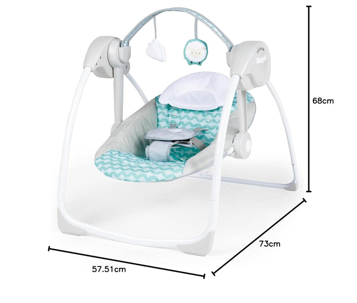Ingenuity, Ity Ingenuity, Swingity Swing, Goij, zusammenklappbare und tragbare Babyschaukel mit 6 Sc