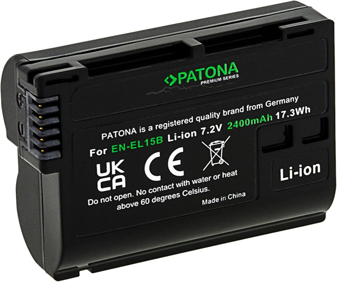 PATONA PREMIUM EN-EL15b Akku 2400mAh Ersatzakku kompatibel mit Nikon 1 V1 Z6 Z7 D7000 D7100 D7200 D7