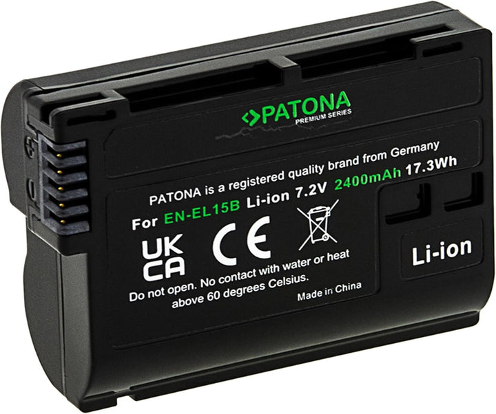 PATONA PREMIUM EN-EL15b Akku 2400mAh Ersatzakku kompatibel mit Nikon 1 V1 Z6 Z7 D7000 D7100 D7200 D7