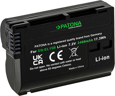 PATONA Premium Akku EN-EL15b 2400mAh Ersatz für Nikon EN EL15 ENEL15b Kompatibel mit Nikon 1 V1 Z6 Z