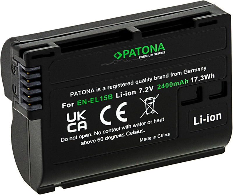 PATONA Premium Akku EN-EL15b 2400mAh Ersatz für Nikon EN EL15 ENEL15b Kompatibel mit Nikon 1 V1 Z6 Z