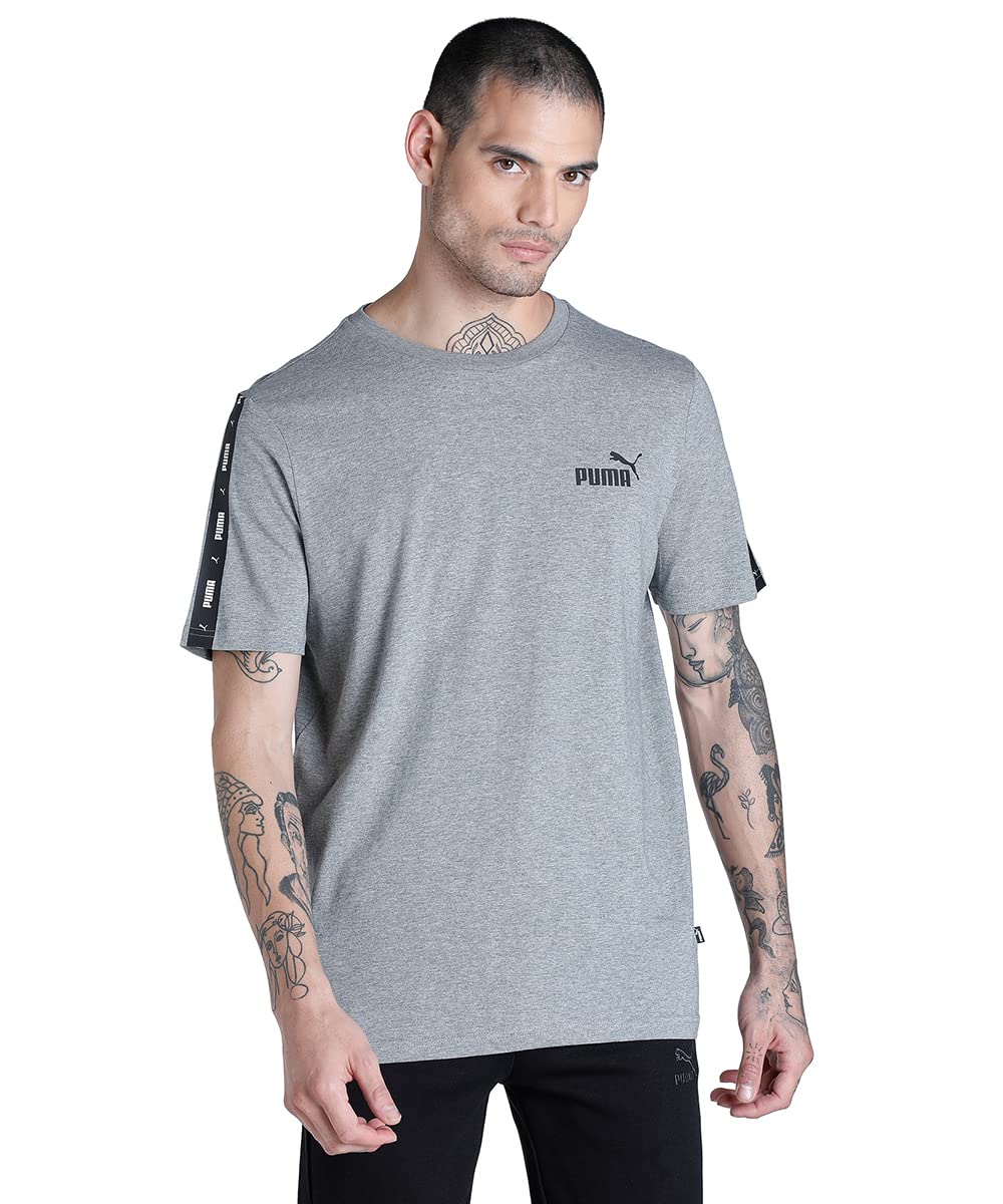 PUMA Unisex ESS+ Tape Tee t-Shirt S Mittelgraues Heather, S Mittelgraues Heather